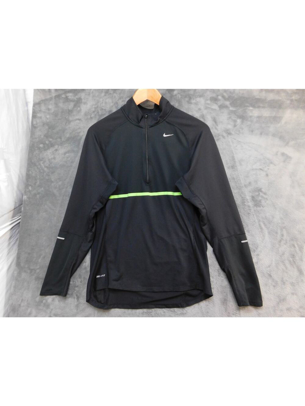 Nike Sweatshirt Mens Small Black Dri-FIT 1/2 Zip Running Pullover 451256-013
